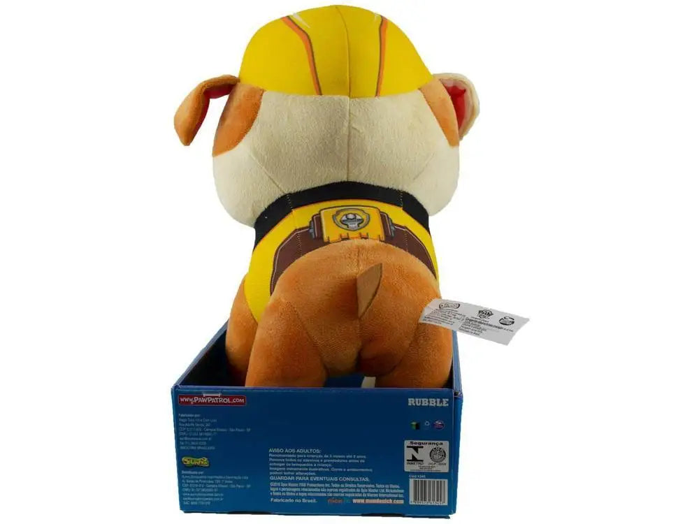 🛠️ Pelúcia Patrulha Canina – Rubble 29cm 🐾🚧