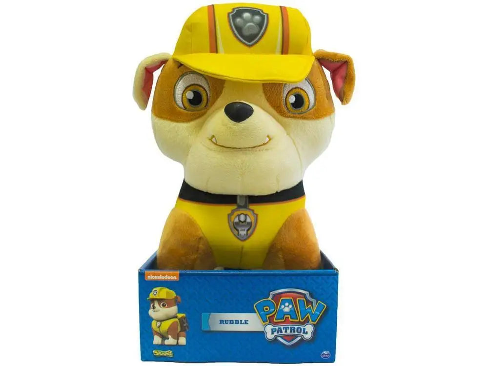 🛠️ Pelúcia Patrulha Canina – Rubble 29cm 🐾🚧
