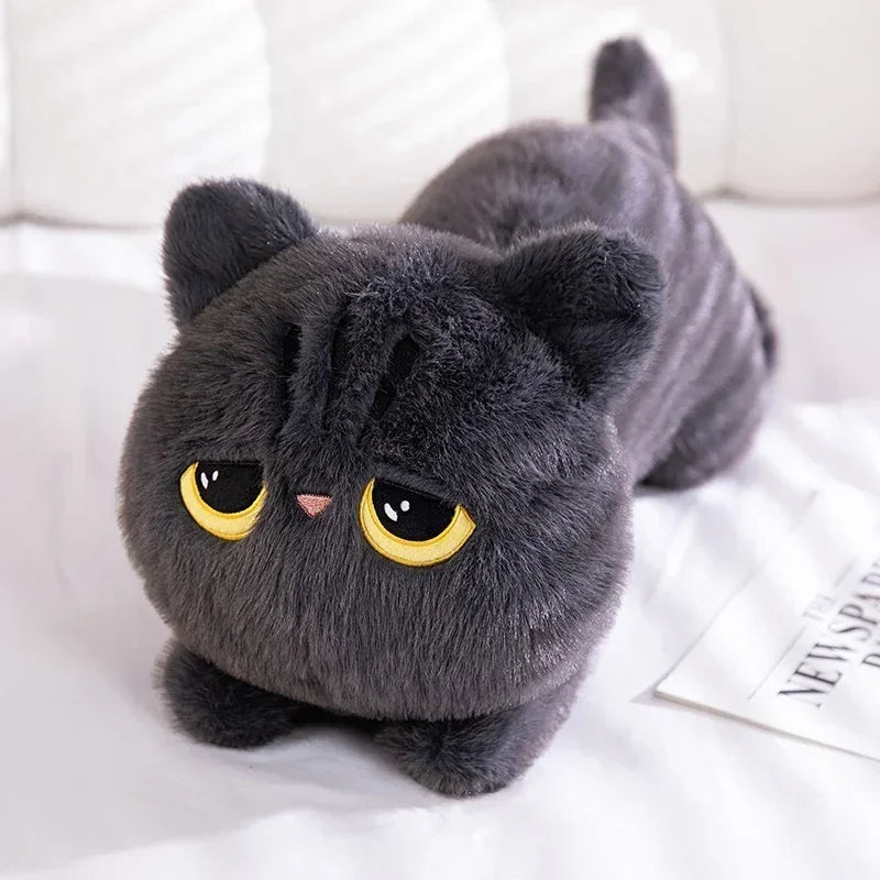 ✨ Pelúcia Gatinho Preto Olhos Grandes – 50cm de Pura Fofura! 🐾