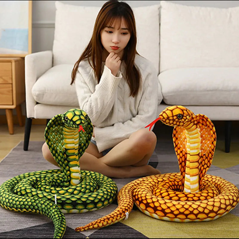 🐍 Cobra de Pelúcia Gigante – Realismo Impressionante em 80 e 170 cm! 🐍