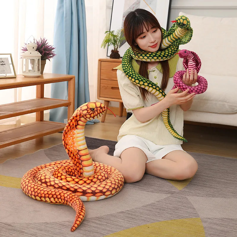 🐍 Cobra de Pelúcia Gigante – Realismo Impressionante em 80 e 170 cm! 🐍