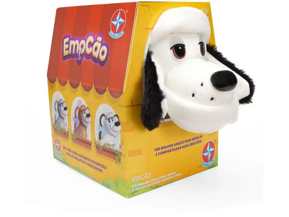 Pelúcia EmoCão Branco Estrela - Estoque Limitado