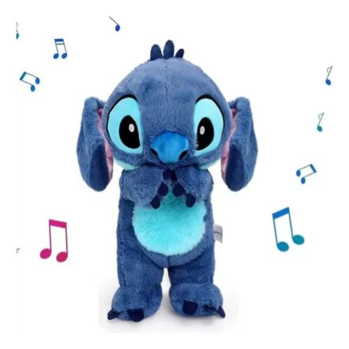 Stitch de Pelúcia que respira acende e toca música