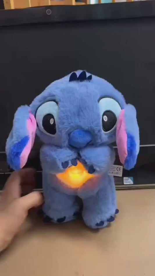 Stitch de Pelúcia que respira acende e toca música